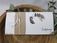 Einladungskarte Green Nature mit weißem Holzherz