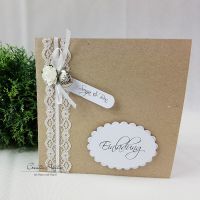 Einladungskarte Vintage Lace Natur