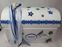 Erinnerungsbox - Geschenktruhe zur Geburt mit Sternen - BLAU