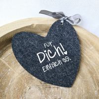 Geschenkanhänger Herz -Für Dich! Einfach so- anthrazit