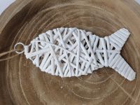 Hängedeko Fisch - Rattan in weiß