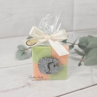Seifengeschenk - Mitbringel - Seifenstücke fruchtig Orange & Lemongras herbstlich dekoriert