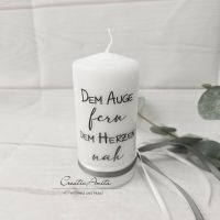 Gedenkkerze - Trauerkerze - Erinnerungskerze -Dem Auge fern, dem Herzen nah-