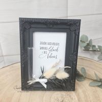 Bilderrahmen mit Spruch und Reagenzglas für Geldgeschenk