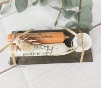 Weihnachtsgeschenk Kerzen - Stabkerzen mit Spruch -Frohe Weihnachten Fühl Dich gedrückt- Freundinnen, Nachbarn