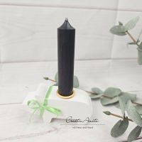 Glücksschwein mit Kerze -black-