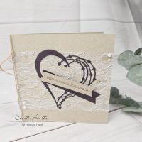 Glückwunschkarte zur Hochzeit -Big Heart- Natur-Aubergine