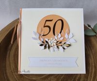 Glückwunschkarte zur Goldenen Hochzeit Apricot