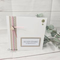 Glückwunschkarte Standesamtliche Hochzeit mit Herz und Spitze - rosa