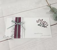 Glückwunschkarte Geburtstag - Banderole in Holzoptik mit Gräser