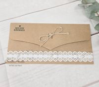 Gutscheinkarte zum Geburtstag oder zur Hochzeit - Braun-Weiß mit Halbperlen