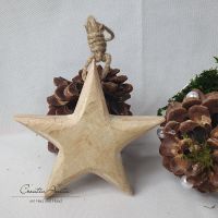 Holz-Hänger Stern natur-weiß