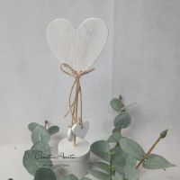 Herz aus Holz - Aufsteller in weiß