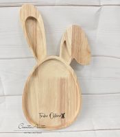 Osterteller aus Holz in Hasenform - Dekoration