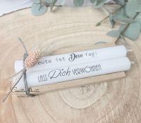 Geburtstagsgeschenk Kerzen - Stabkerzen mit Sprüchen -Heute ist Dein Tag- -Lass Dich verwöhnen-