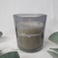 Kerze im Glas, Lieblingsmensch beige