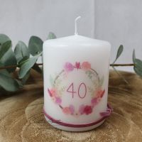 Kerzengeschenk zum runden Geburtstag - Bohostil