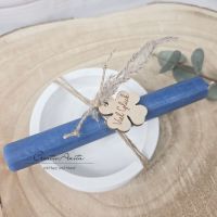 Kerzenständer rund mit Kerze und Holzanhänger