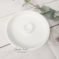 Stabkerzenhalter rund - weiß