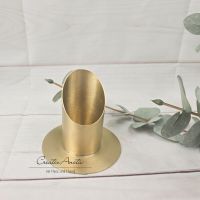 Kerzenständer aus Metall in gold, 4 cm - Kommunionkerze, Taufkerze