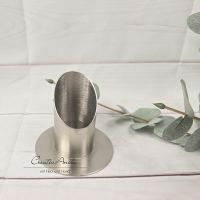 Kerzenständer aus Metall in silber, 4 cm - Kommunionkerze, Taufkerze
