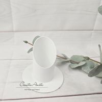 Kerzenständer aus Metall in weiß, 4 cm - Kommunionkerze, Taufkerze