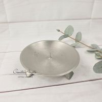 Kerzenhalter Kerzenständer rund mit kleinem Dorn - silber