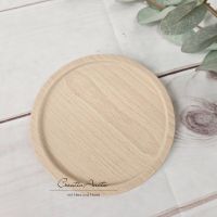Kerzenteller aus Holz, rund, 10 cm