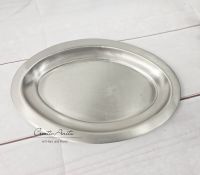 Kerzenteller - Tablett - Kerzenhalter - SILBER oval