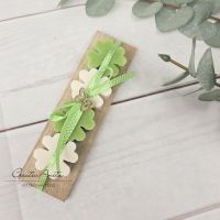 Geschenk Seifen-Kleeblätter aus Schafmilch auf Holz - Grün-Weiß
