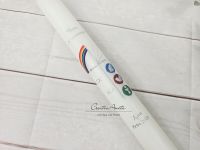 Kommunionkerze Regenbogen bunt-silber oder in Wunschfarbe Ähre, Taube, Fische, Kreuz