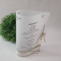 Menükarte Oval - Vintage Lace