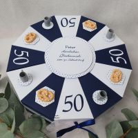Geburtstagsgeschenk - Schachteltorte mit Bierkrügen und Brezeln - Runder 50. Geburtstag - Männergeschenk