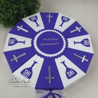 Schachteltorte - Geschenk in Lila-Weiß - christlich - EINZELSTÜCK