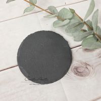 Schiefertafel - Kerzenhalter rund - schwarz Ø 12 cm