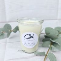 Handgegossene Sojakerze -Luxury Leinen- im Glas