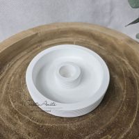 Stabkerzenhalter rund gerillt - weiß