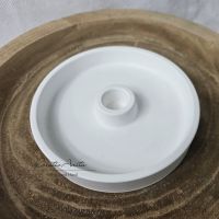 Stabkerzenhalter rund - weiß