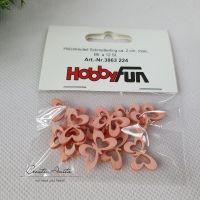 Holz-Schmetterlinge rosé-apricot - 12 Stück