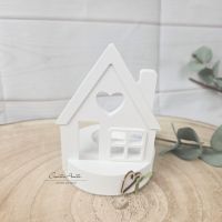 Teelichthalter -Haus- aus Beton rund - Dekoration