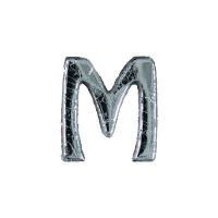 Wachsbuchstabe Echtwachs "M" 8mm silber