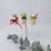 Wunscherfüller aus Reagenzglas - 3 Stück - weihnachtlich dekoriert